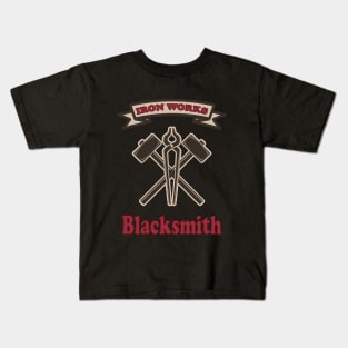 Retro Blacksmith MetalWork Tools Iron works Kids T-Shirt